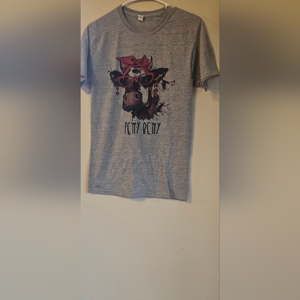 Gray Graphic Tee with Petty Betty Design